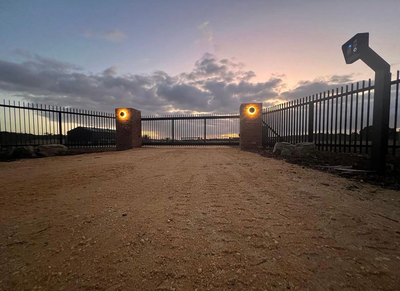 automatic gate with lighting and security